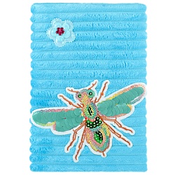 Блокнот 12*18,8см 60л "меховой" с рисунком из пайеток "насекомое"