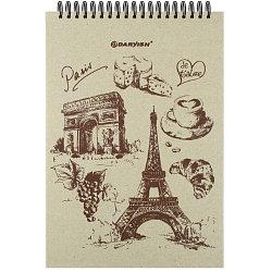 Блокнот А5  80л крафт обложка на гребне