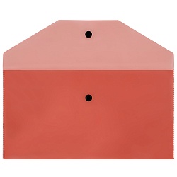 папка-конверт на кнопке с6 150мкм прозрачная красная