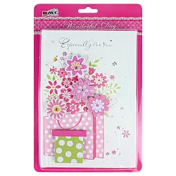 Блокнот 19*13см 60л в линейку "3D Цветы со стразами" европодвес