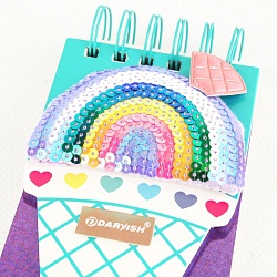 Блокнот  9*22см 180л "Мороженое" на спирали пайетки