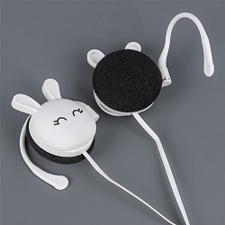 наушники "зайки" накладные проводные с микрофоном белые