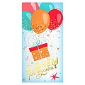 Открытка-конверт  Soft Touch "С Днём рождения!" (Подарок на шариках)