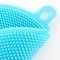 губка силиконовая для мытья посуды круглая двусторонняя d-10.5см цвет ассорти