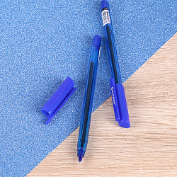 ручка шар. синяя "darvish" на масляной основе корпус полупрозрачный синий