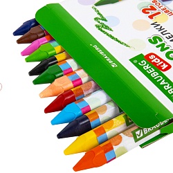 мелки восковые 12цв утолщённые