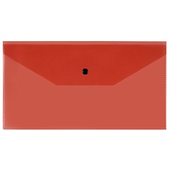 папка-конверт на кнопке с6 150мкм прозрачная красная