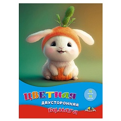 бумага цветная двухсторонняя  а4 16л.16цв. "зайка-морковка"