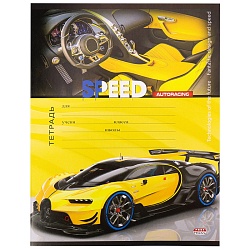 тетрадь  12л косая линия цв. обл "стремительные автомобили"