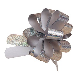 бант-шар 3см голография серебряный