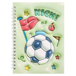 Блокнот 13*18см 48л на спирали в клетку "Футбольный мяч"