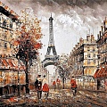 Набор для творчества "Рисование по номерам" 40*40см  Осенний Париж
