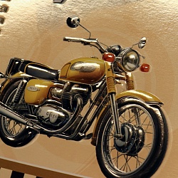 Блокнот 15,5*20,5см 60л на спирали в клетку "Жёлтый мотоцикл"