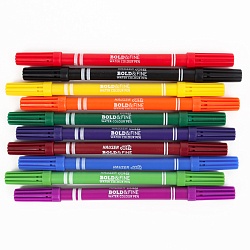 фломастеры 10цв  двусторонние на водной основе