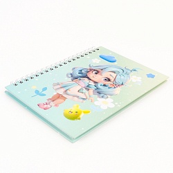 Блокнот 13*18см 48л на спирали в клетку "Девочка"