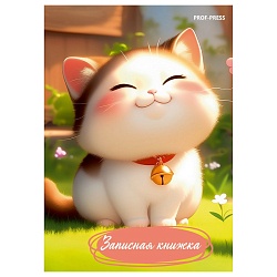 книжка записная  а7  64л "пухлый котёнок-1" 7бц, глянц.лам.
