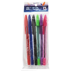 набор ручек шар.  6цв. "darvish" чернила на масляной  основе