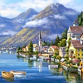Алмазная живопись  30*30см Природа Австрии