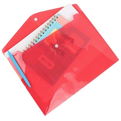 папка-конверт на кнопке а4 красная 160мкм