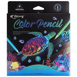 карандаши 24цв трехгранный корпус "подводный мир"