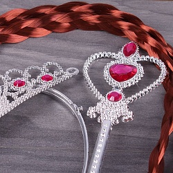 карнавальный набор "красавица" 3 предмета (коса, волшебная палочка, корона) цвет ассорти