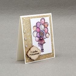 мини-открытка ручной работы "с днем рождения"