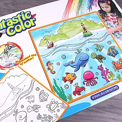 раскраска-коврик 80*80см +12цв.фломастеров,ассорти (уценка)