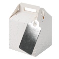 Коробка подарочная "Mini" 4 шт в наборе белый/серебро 5*5*5 см