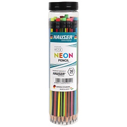 карандаш ч/г пластиковый  с ластиком neon