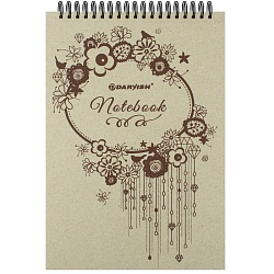 Блокнот А5  80л крафт обложка на гребне