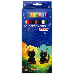 карандаши 24цв "кошачья прогулка"  (набор)
