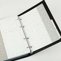 ежедневник недатированный  а5 136л joybook серый маренго на кольцах обложка искусств. кожа 
