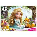 Пазлы   30 элементов Принцесса и лисёнок