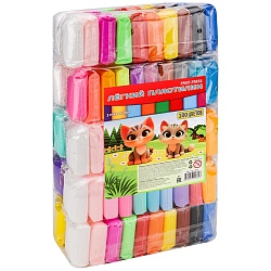 масса для лепки. лёгкий пластилин 100 цветов+3 стека