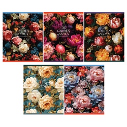 тетрадь  96л кл. "цветы" обложка картон (эконом)