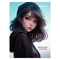 Книжка записная  А7  64л "Девушка в шапке" 7БЦ, глянц.лам.