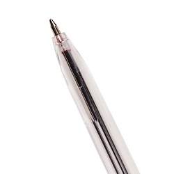 набор ручек шар.  4шт (2синих+1красная+1чёрная) корпус прозрачный