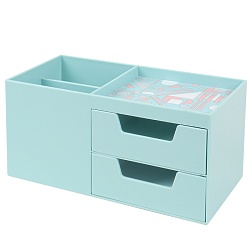 органайзер настольный пластиковый 5 отделений голубой