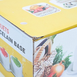 банки для сыпучих продуктов "сердце" в наборе (3банки с крышками,3ложки,подставка) (уценка)