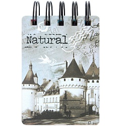 Блокнот А7  68л на спирали в линейку "Замки мира"