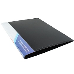 папка с пружинным скоросшивателем и карманом а4 чёрная