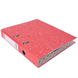 папка-регистратор 50мм а4 красный  мрамор с окантовкой