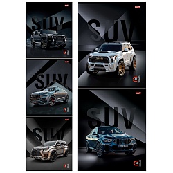 тетрадь  48л кл. "блестящие авто" обложка цветная мелованная