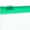 папка-конверт на молнии а4 160мкм, цвет прозрачный, застёжка зелёная
