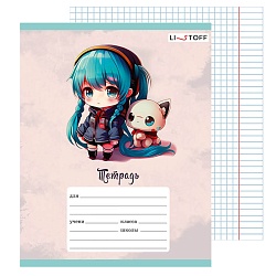 тетрадь  18л клетка цв. обл "девочки" 