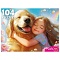 пазлы  104 элемента девочка с любимой собакой