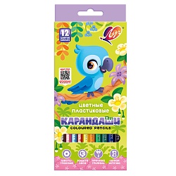 карандаши 12цв "zoo" корпус шестигранный (пластиковые)