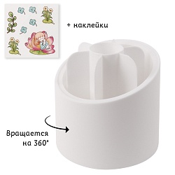 органайзер настольный пластиковый вращающийся 6 отделений  белый