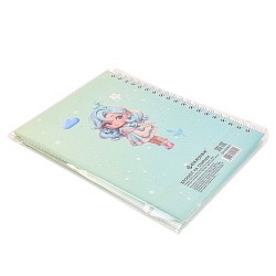 Блокнот 13*18см 48л на спирали в клетку "Девочка"