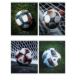 тетрадь  96л кл. "разные футбольные мячи-1" обложка цветная мелованная, лен